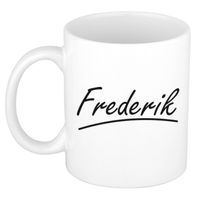 Frederik voornaam kado beker / mok sierlijke letters - gepersonaliseerde mok met naam - Naam mokken - thumbnail