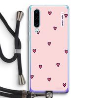 Hartjes: Huawei P30 Transparant Hoesje met koord