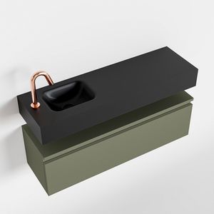 Toiletmeubel Mondiaz Andor | 100 cm | Meubelkleur Army | Lex vrijhangend wastafel Urban Links | 1 kraangat