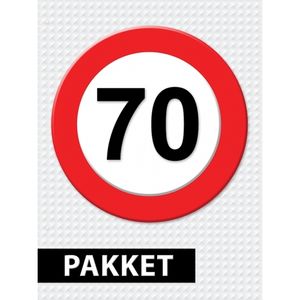 70 jarige verkeerbord decoratie pakket