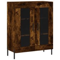 The Living Store Dressoir Classic - Gerookt eiken - 69.5 x 34 x 90 cm - Duurzaam hout en ijzer - thumbnail