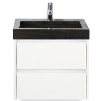 Dante Badmeubelset 60 cm - Wit Hoogglans - Wastafel Hardsteen Wit Lucca