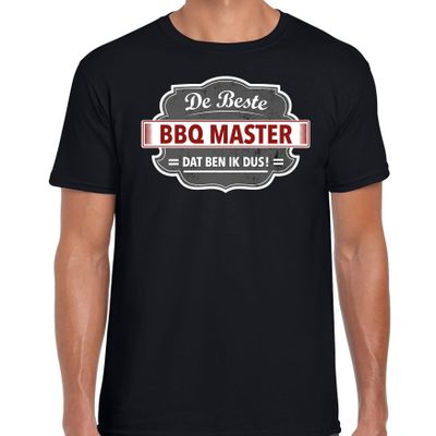 Cadeau t-shirt voor de beste bbq master zwart voor heren Cadeau t-shirt voor de beste bbq master zwart voor heren