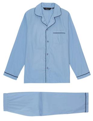 Bio Katoenen Herenpyjama Tokyo Ambassador 1867 Kleur Lichtblauw Maat Extra Large
