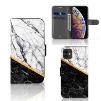 Apple iPhone 11 | Bookcase | Marmer Wit Zwart - Origineel Cadeau Man