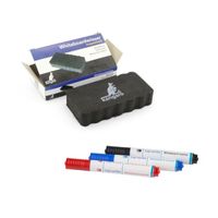 Magnetische whiteboards wisser met 3x gekleurde markers   -