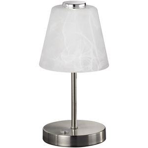 LED Tafellamp - Trion Emminy - 2W - Warm Wit 3000K - Dimbaar - Rond - Mat Nikkel - Aluminium