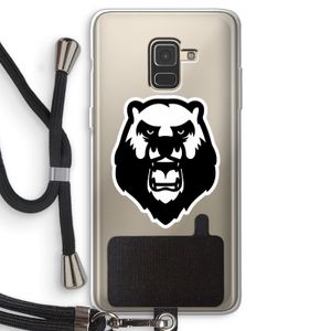 Angry Bear (white): Samsung Galaxy A8 (2018) Transparant Hoesje met koord