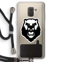 Angry Bear (white): Samsung Galaxy A8 (2018) Transparant Hoesje met koord