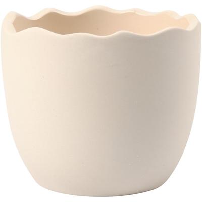 Creativ Company Bloempot, h: 6,3 cm, d 7,5 cm, wit, 24 stuk/ 1 doos