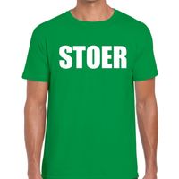 Stoer tekst t-shirt groen heren - thumbnail