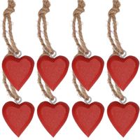 12x Rood hartje aan hanger 5 cm   -