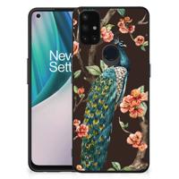 OnePlus Nord N10 5G Dierenprint Telefoonhoesje Pauw met Bloemen OnePlus Nord N10 5G Dierenprint Telefoonhoesje Pauw met Bloemen