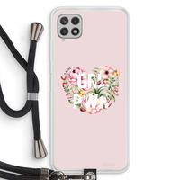 GRL PWR Flower: Samsung Galaxy A22 4G Transparant Hoesje met koord