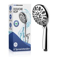 MM Brands Douchekop - Waterbesparend - Regendouche - 6 standen - Chroom - thumbnail