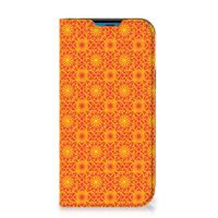 iPhone 14 Pro Hoesje met Magneet Batik Oranje - thumbnail