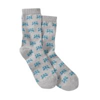 Waschbär-sokken van bio-katoen, grijs-turkoois Maat: 35-38