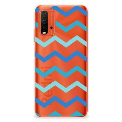 Xiaomi Poco M3 | TPU bumper | Zigzag Blauw