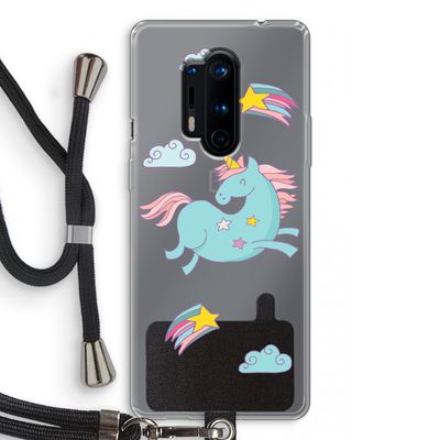 Vliegende eenhoorn: OnePlus 8 Pro Transparant Hoesje met koord