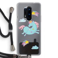 Vliegende eenhoorn: OnePlus 8 Pro Transparant Hoesje met koord