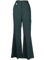 MM6 Maison Margiela pantalon évasé à taille haute - Vert