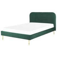 Beliani - FLAYAT - Tweepersoonsbed - Groen - 140 x 200 cm - Fluweel