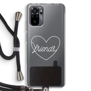 Friends heart pastel: Xiaomi Redmi Note 10 Pro Transparant Hoesje met koord