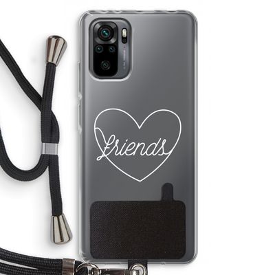 Friends heart pastel: Xiaomi Redmi Note 10 Pro Transparant Hoesje met koord