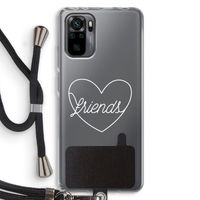 Friends heart pastel: Xiaomi Redmi Note 10 Pro Transparant Hoesje met koord