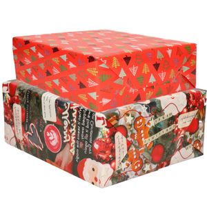 8x Rollen Kerst inpakpapier/cadeaupapier mixprint 250 x 70 cm