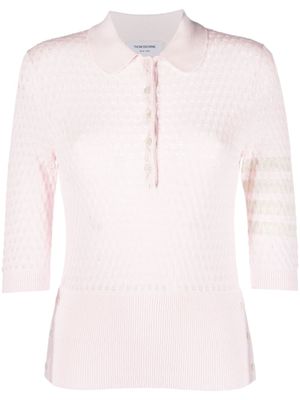 Thom Browne polo en maille à détail 4 bandes signature - Rose