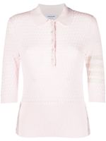 Thom Browne polo en maille à détail 4 bandes signature - Rose