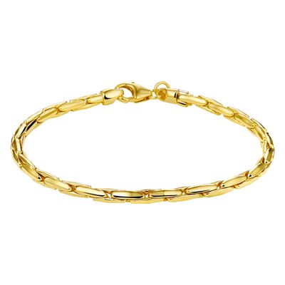 Armband Zilgold Cardanoschakel geelgoud-zilveren kern 3 mm 19 cm