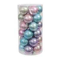 Othmar Decorations Kerstballen - 30x stuks - 6 cm - pastel kleuren - kunststof - onbreekbaar