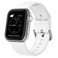 Soft siliconen bandje met gespsluiting - Wit - Geschikt voor Apple Watch 44mm / 45mm / 46mm / 49mm