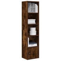Boekenkast 31x24x127 cm bewerkt hout gerookt eikenkleurig