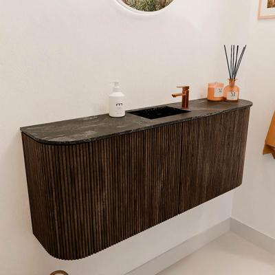 Toiletmeubel Mondiaz Joya Dlux | 103.2 cm | Meubelkleur Walnut | Faye wastafel Lava Wasbak Midden | 1 kraangat