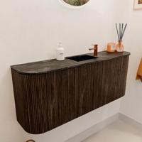 Toiletmeubel Mondiaz Joya Dlux | 103.2 cm | Meubelkleur Walnut | Faye wastafel Lava Wasbak Midden | 1 kraangat