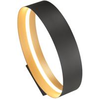 LED Tafellamp - Musterring Loop - 1 Lichtpunt van 15 Watt - Dimbaar - Aanpasbare Lichtkleur - Geheugenfunctie - Nachtlamp - Afstandsbediening - Zwart/Goud - Metaal