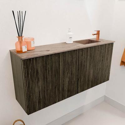 Toiletmeubel Mondiaz Joya Dlux | 90 cm | Meubelkleur Shadow | Faye wastafel Arena Wasbak Rechts | 1 kraangat