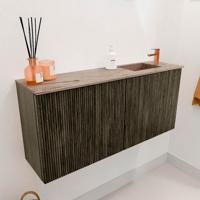 Toiletmeubel Mondiaz Joya Dlux | 90 cm | Meubelkleur Shadow | Faye wastafel Arena Wasbak Rechts | 1 kraangat
