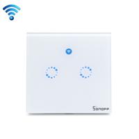 Sonoff T1 Touch 86mm 1 bende 2 gehard glas paneel muur Switch Smart Home lichte aanraking-wegschakelaar compatibel met Alexa en Google Startpagina A