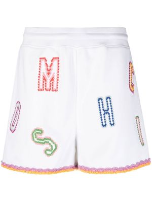 Moschino short à logo brodé - Blanc