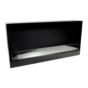 Zwart bio-ethanol haard inzetstuk (100 cm)