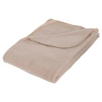 Polar Fleece deken of plaid - beige - 125 x 150 cm - polyester - Bankdeken - Fleece plaid