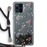 Small white flowers: Oppo Find X3 Pro Transparant Hoesje met koord