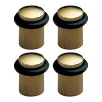 AMIG Deurstopper/deurbuffer - 4x - D20mm - inclusief schroeven - goud - thumbnail