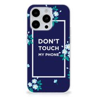 iPhone 15 Pro Silicone-hoesje Flowers Blue DTMP
