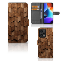 Book Style Case voor Xiaomi Redmi Note 12 Pro Plus Wooden Cubes - thumbnail