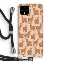 Alpacas: Pixel 4 Transparant Hoesje met koord